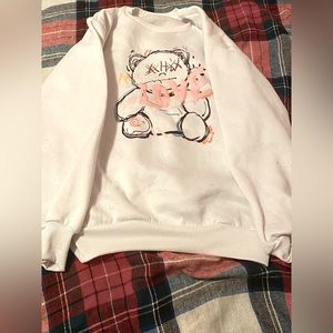 Plus Bear And Letter Graphic Thermal Lined Sweatshirt
